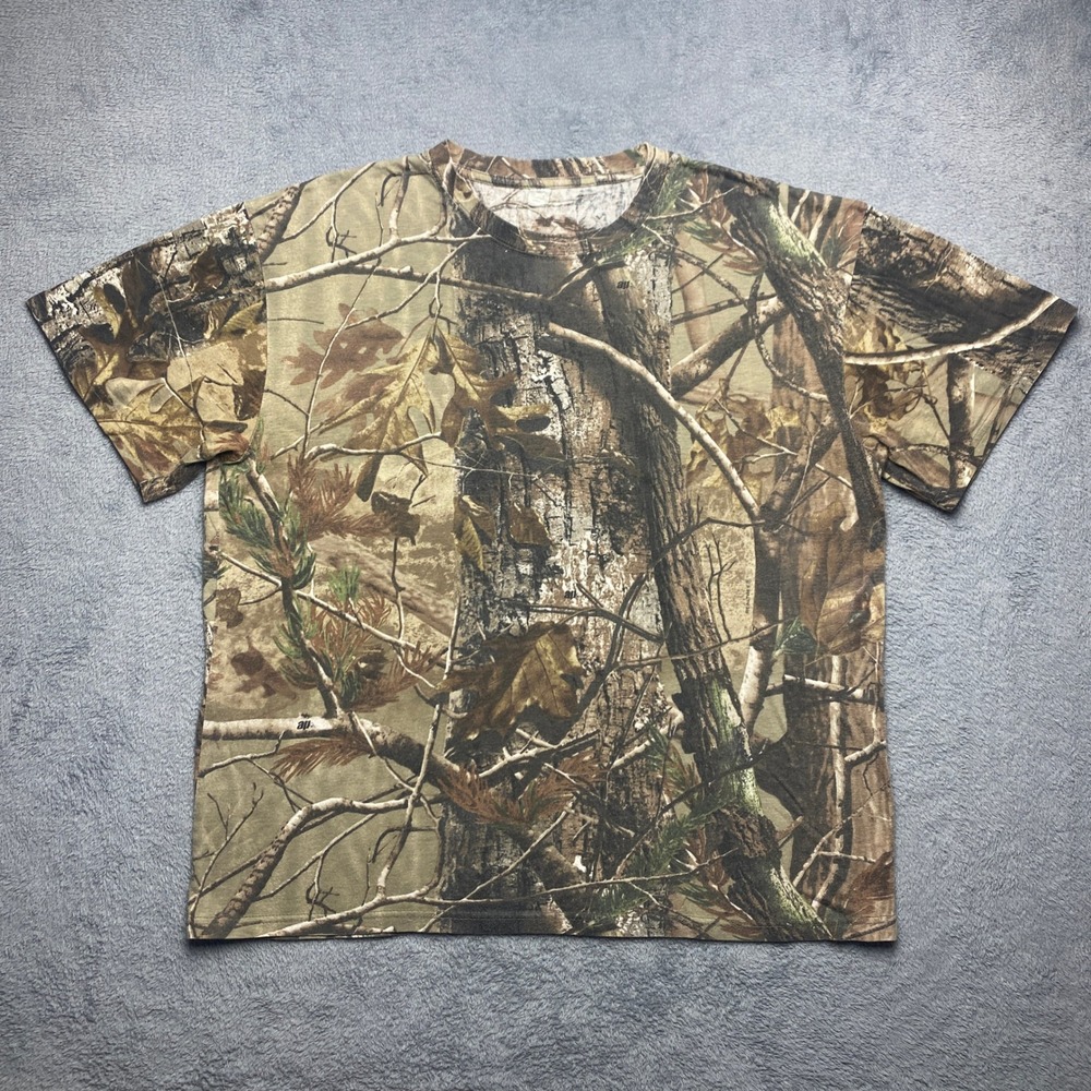 Camo Realtree T-Shirt Mens XL AP HD All Over Print Hunting Fishing Short Sleeve - Picture 1 of 7